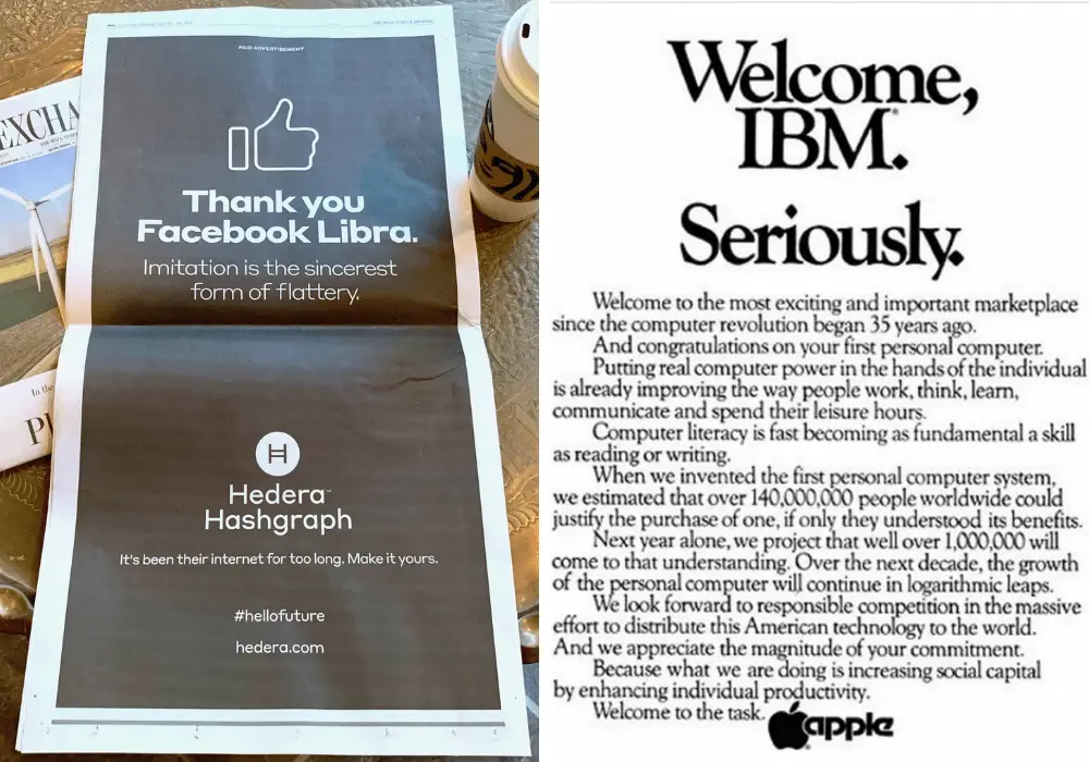 hedera facebook ibm apple